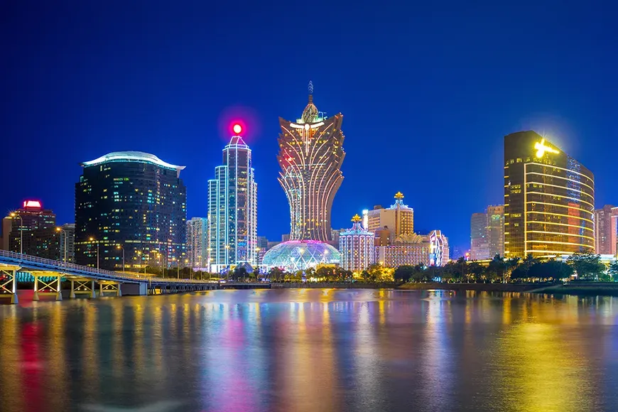 macau skyline at night.